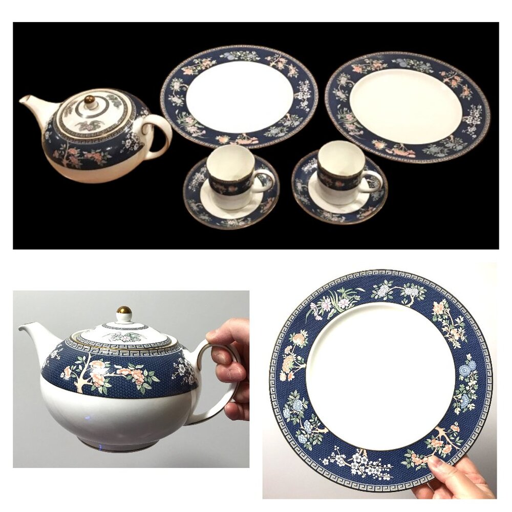Wedgwood Bone China Blue Siam Made in England 7pcs